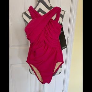 Hot Pink Slimming Swimsuit, Size 8